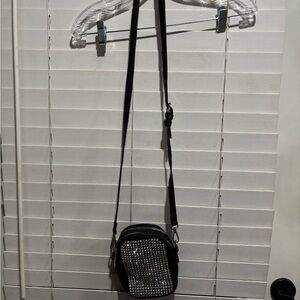 Le Miel Black and Silver Crossbody Bag